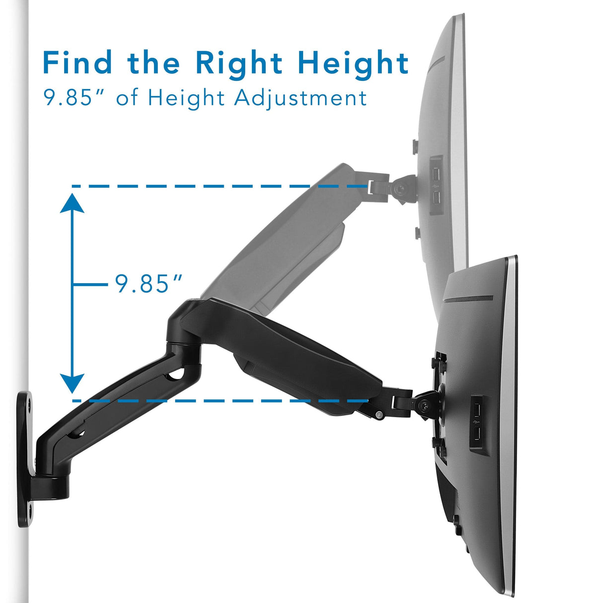 Single Monitor Wall Mount Arm