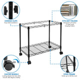 Rolling File Cart with Folder Rack