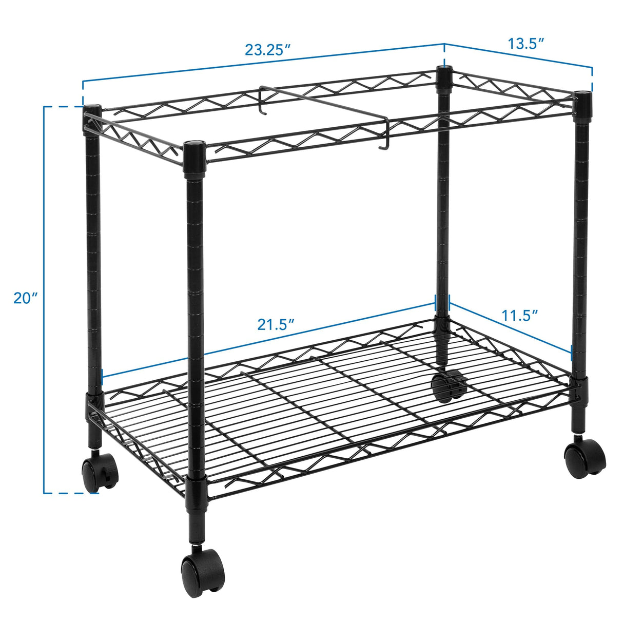 Rolling File Cart with Folder Rack