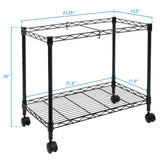 Rolling File Cart with Folder Rack