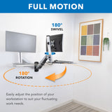 Wall Mounted Sit-Stand Single Monitor Workstation