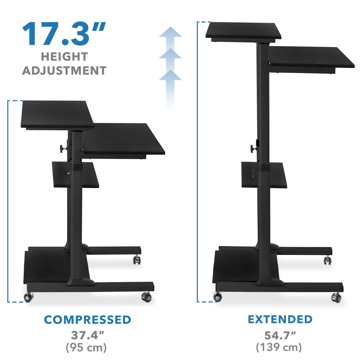 Height Adjustable Rolling Stand up Desk