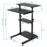 Height Adjustable Rolling Stand up Desk