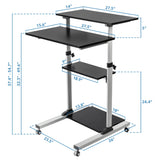 Height Adjustable Rolling Stand up Desk