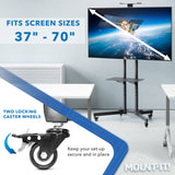 Height Adjustable Mobile TV Cart & Shelf