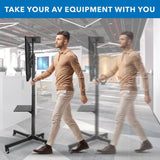 Height Adjustable Mobile TV Cart & Shelf