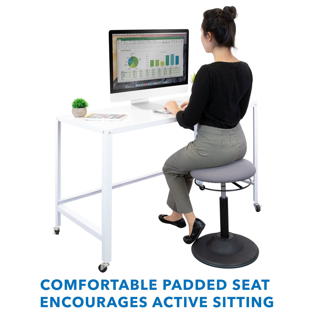 Height Adjustable Standing Desk Stool