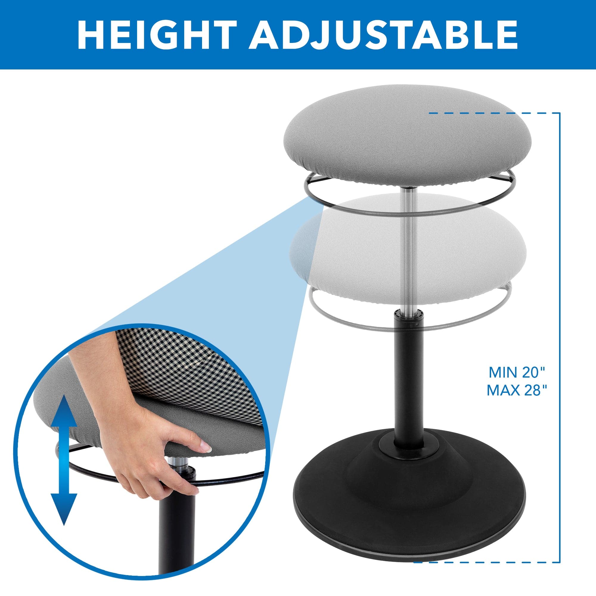 Height Adjustable Standing Desk Stool