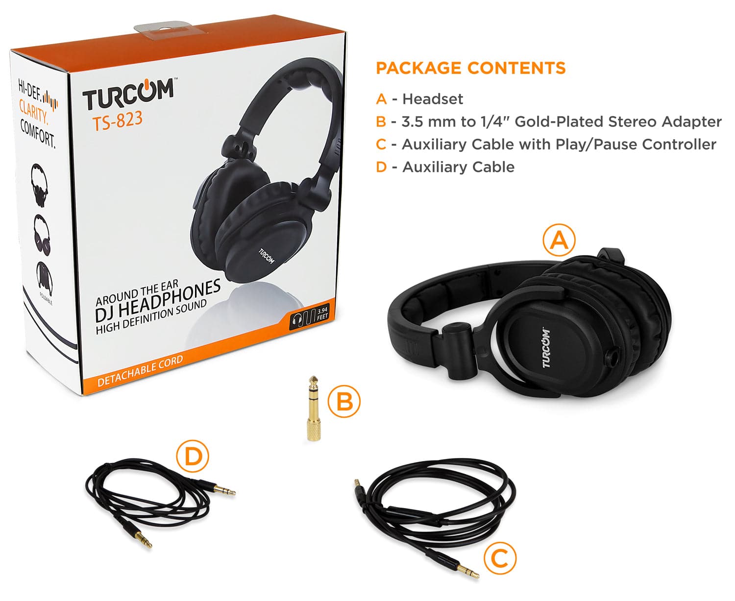 Turcom Over Ear Wired Headphones
