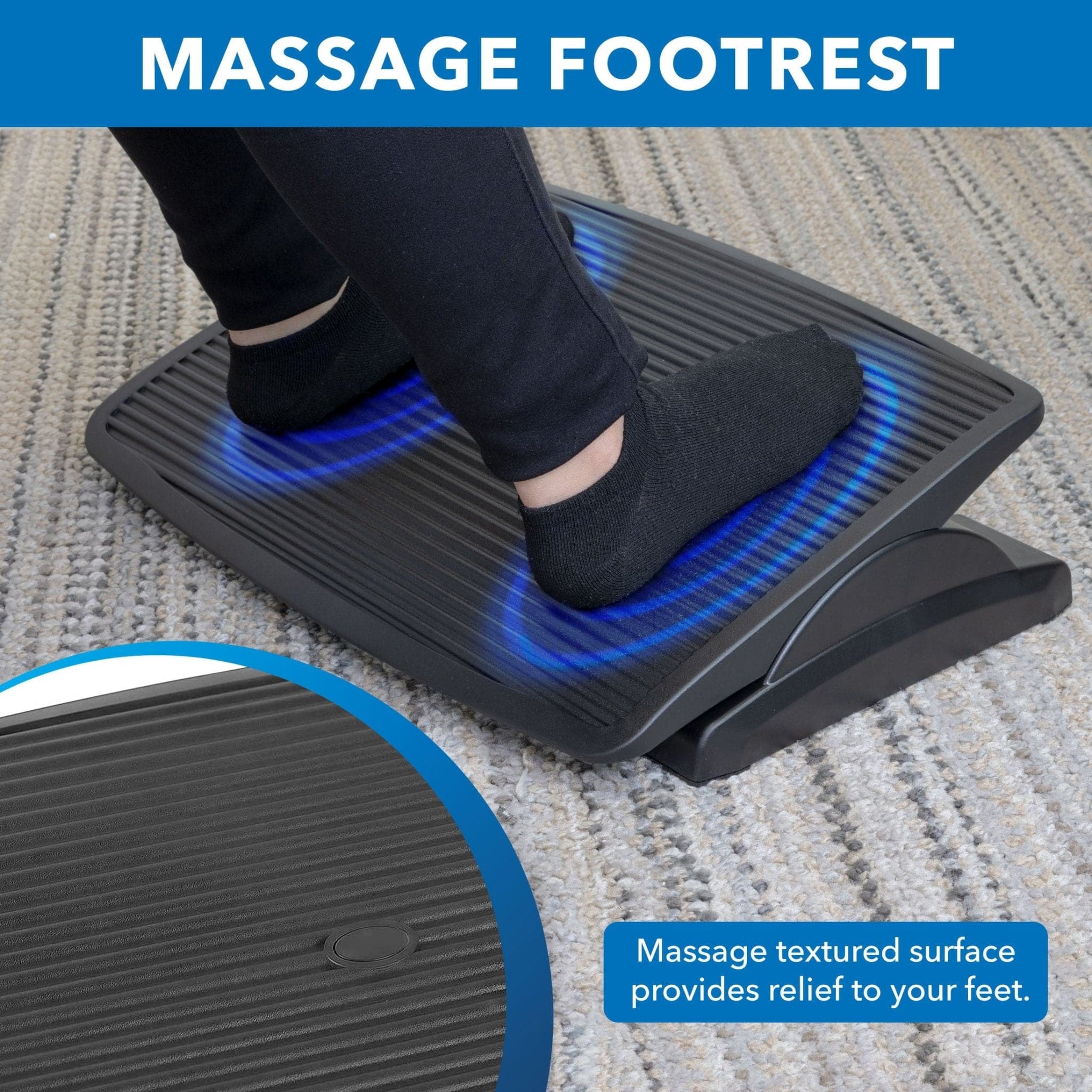 Mount-it! Ergonomic Foot Rest Under Desk, Adjustable Tilt Footrest W/  Textured Massage Surface