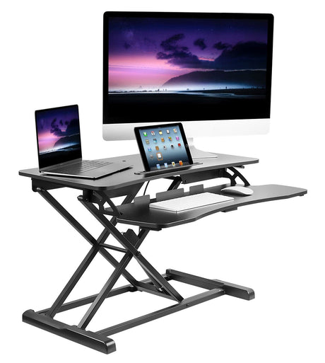 Adjustable Standing Desk Converter With Keyboard Tray - Mount-It!