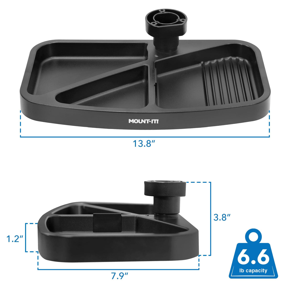 Black Desk Accessories - Under Desk Swivel Storage Tray - Mount-It! - MI-7292