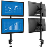 Black Monitor Mount - Vertical Dual Monitor Mount - Mount-It! - MI-1768