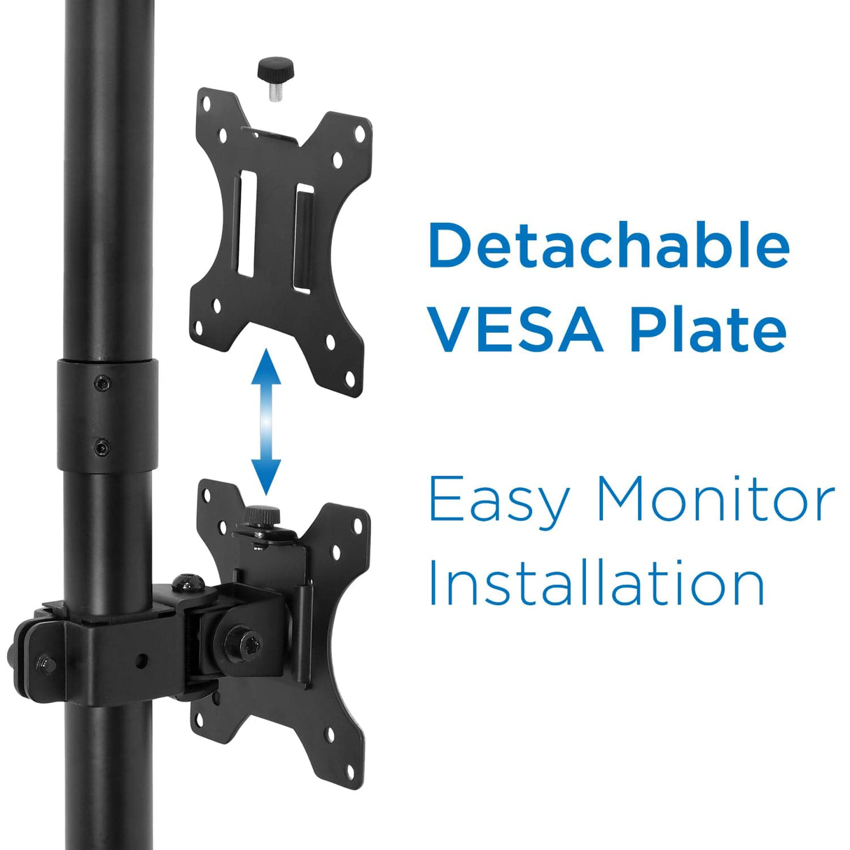 Black Monitor Mount - Vertical Dual Monitor Mount - Mount-It! - MI-1768