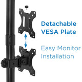 Black Monitor Mount - Vertical Dual Monitor Mount - Mount-It! - MI-1768