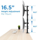 Black Monitor Mount - Vertical Dual Monitor Mount - Mount-It! - MI-1768