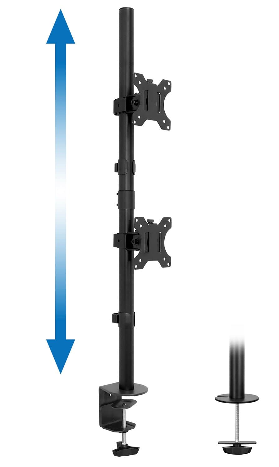 Black Monitor Mount - Vertical Dual Monitor Mount - Mount-It! - MI-1768