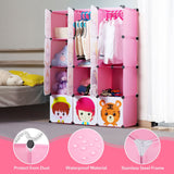 Children's Portable Clothes Closet Rack with XL Storage Cubes - Mount-It!