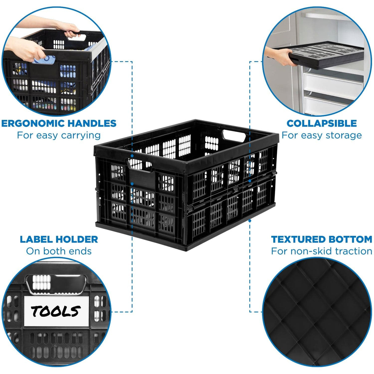 Collapsible Milk Crate - Mount-It!