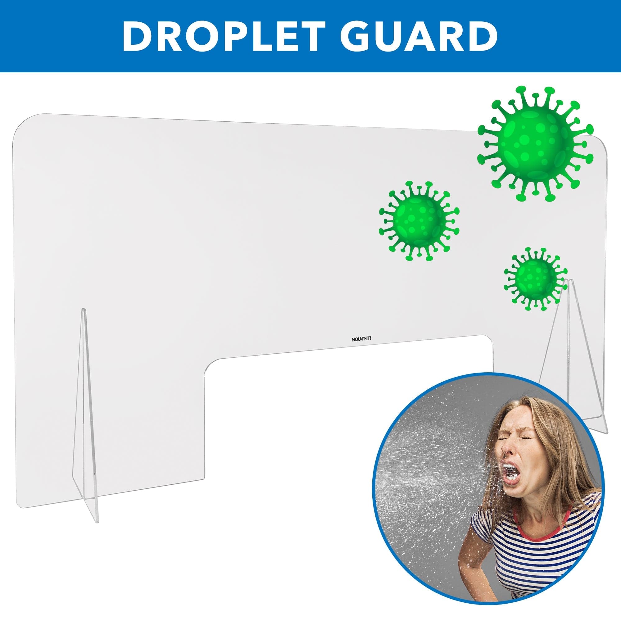 Countertop Protective Sneeze Guard | 47.24" Wide - Mount-It!
