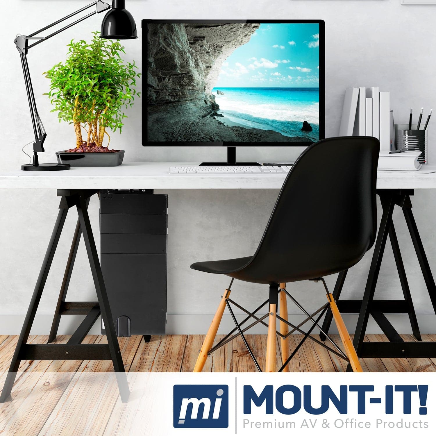 CPU Under Desk Mount Computer Tower Holder Anti-Theft - Mount-It!