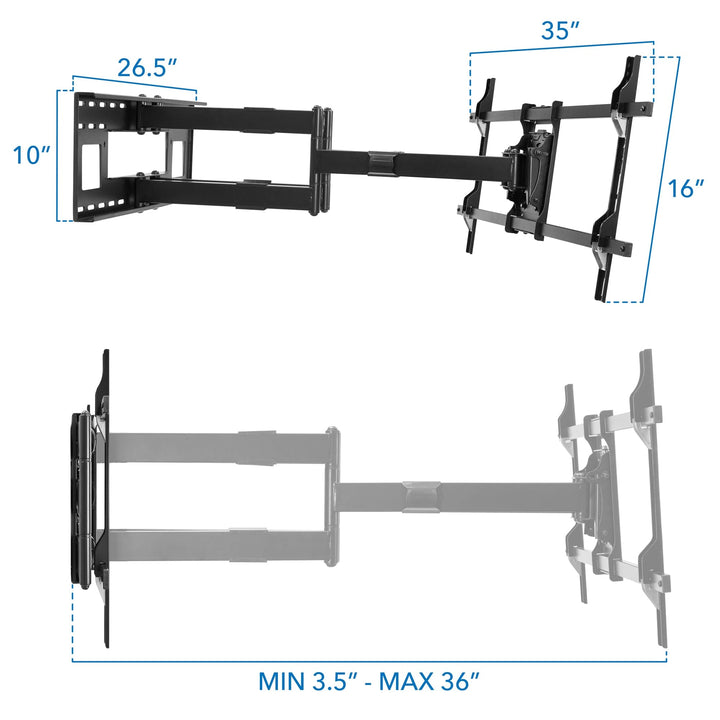 Dual Arm TV Wall Mount with Extra Long Extension - Mount-It!