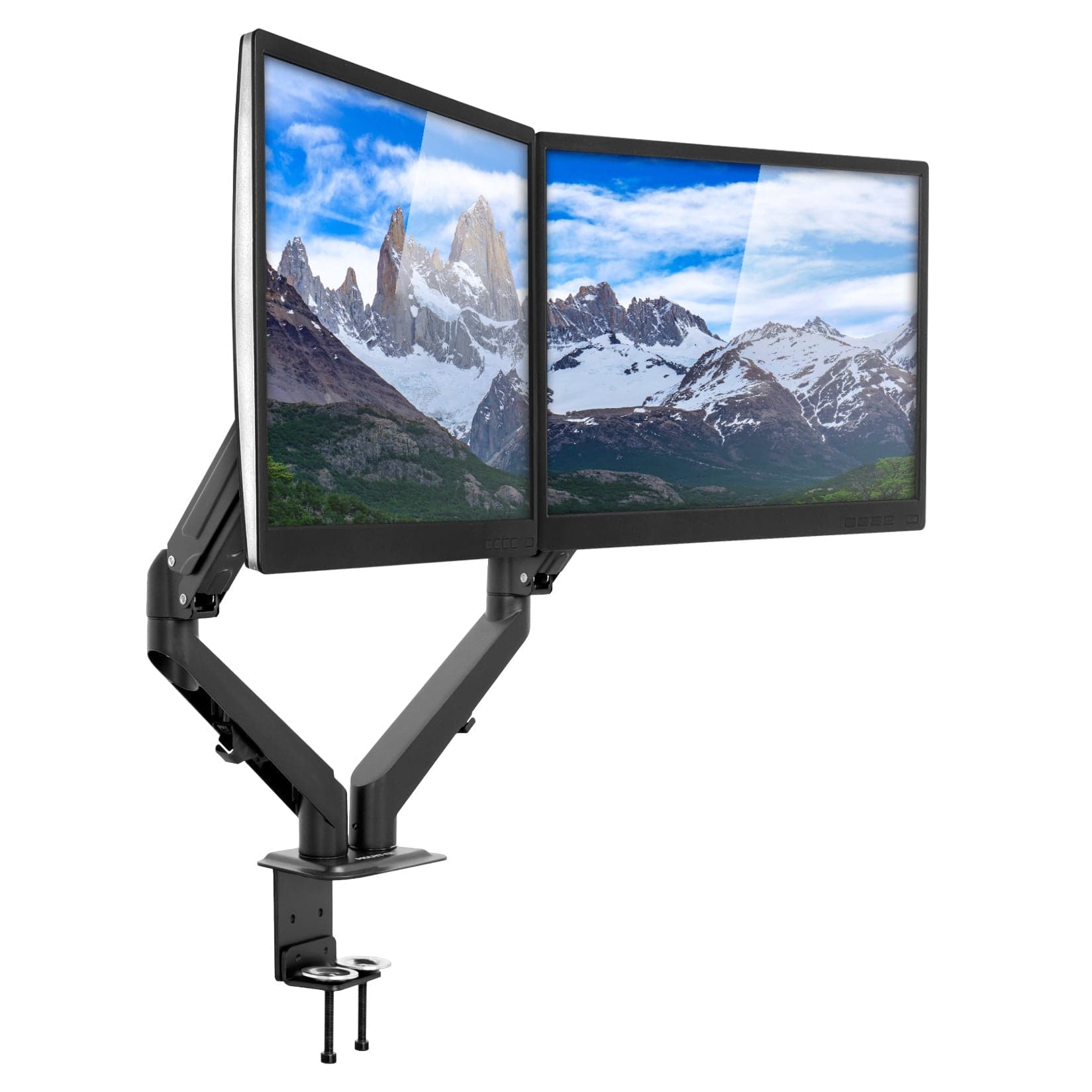 Dual Monitor Desk Mount w/ Gas Spring Arms - Mount-It!