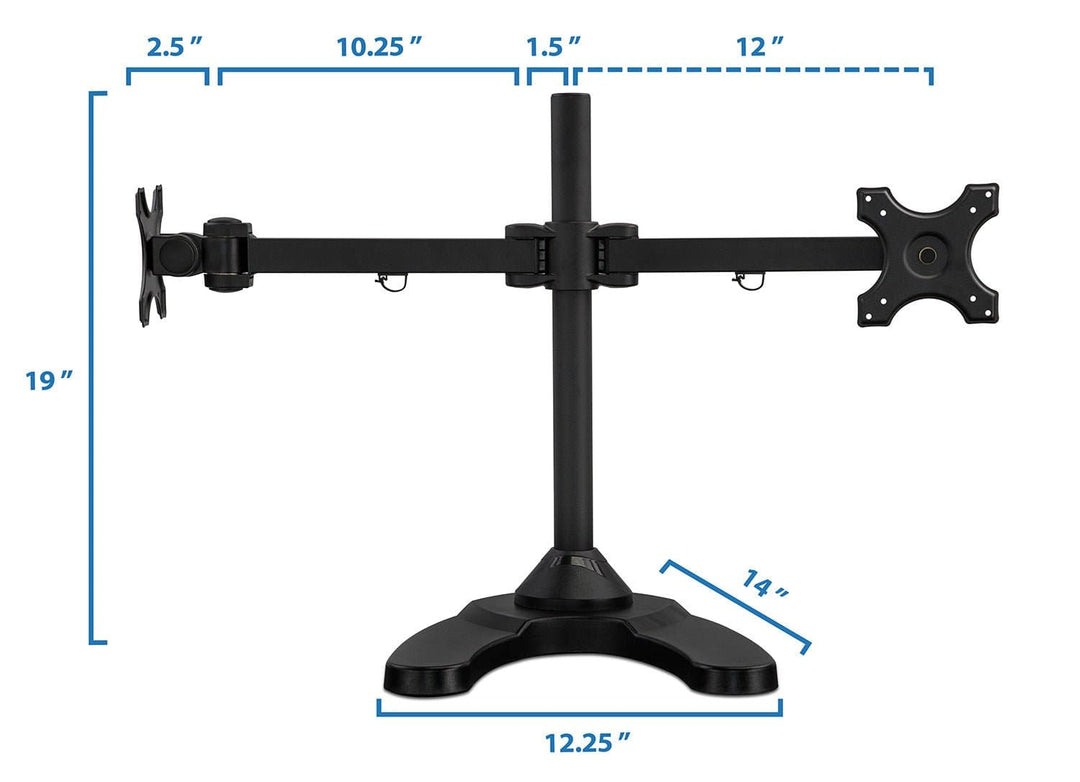 Dual Monitor Desk Stand w/ Articulating Arms - Mount-It!