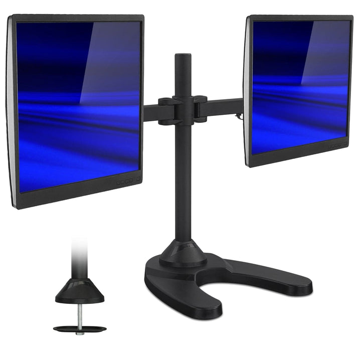 Dual Monitor Desk Stand w/ Articulating Arms - Mount-It!