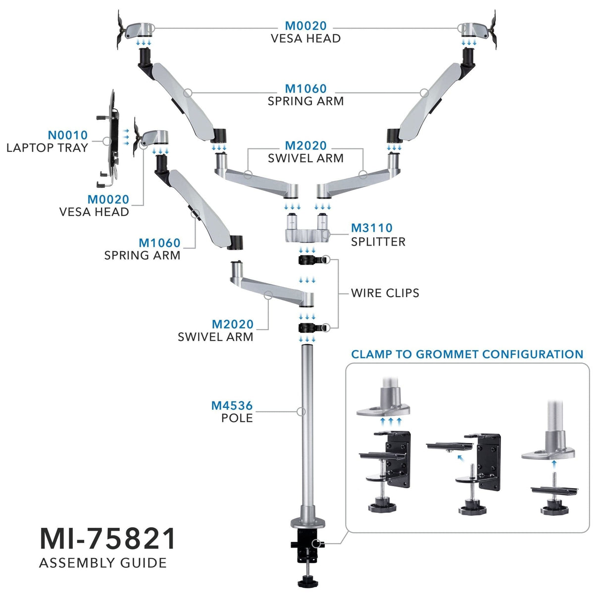 Dual Monitor & Laptop Mount with Cooling Fan - Mount-It!