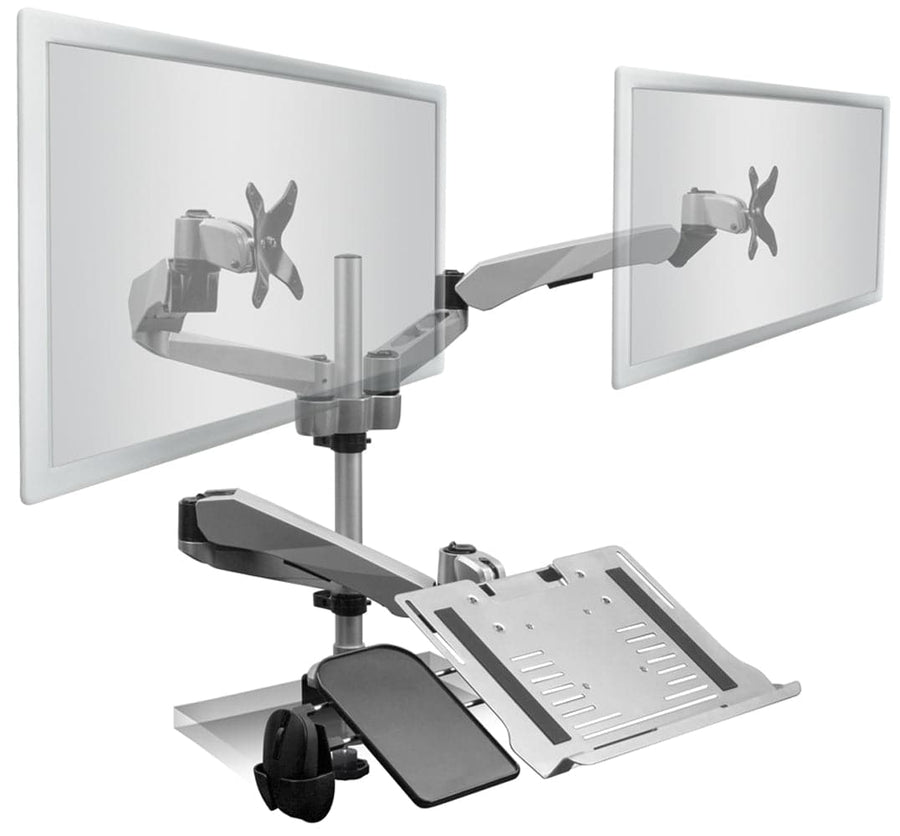 Dual Monitor Mount & Vented Laptop Tray - Mount-It!