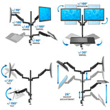 Dual Monitor Sit-Stand Desk Mount with Keyboard Tray - Mount-It!