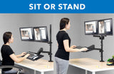 Dual Monitor Sit-Stand Desk Mount with Keyboard Tray - Mount-It!