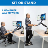 Dual Monitor Sit Stand Desk Mount with USB 3.0 Ports - Mount-It!