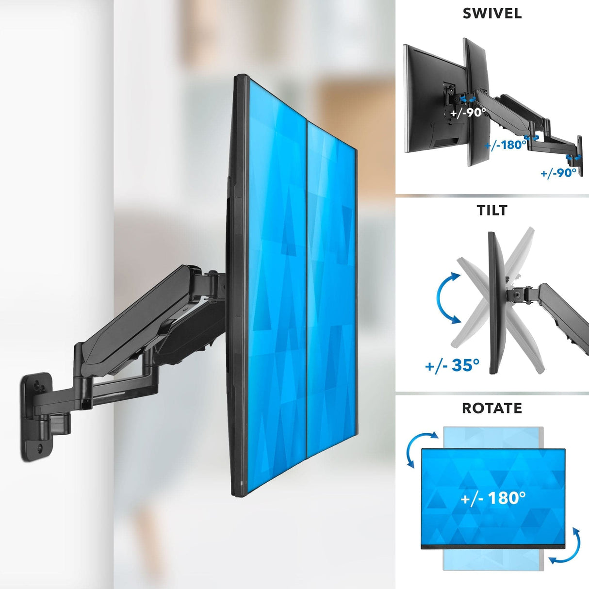 Dual Monitor Wall Mount - Mount-It!