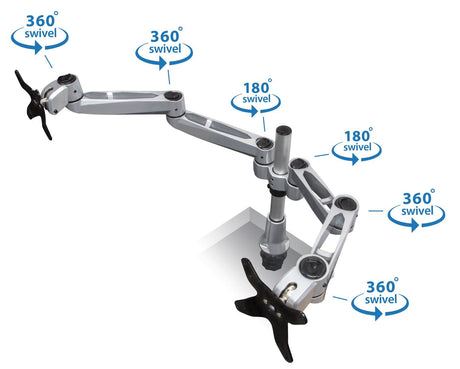 Dual Wide Adjustable Monitor Desk Mount - Mount-It!