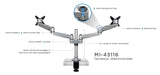 Dual Wide Adjustable Monitor Desk Mount - Mount-It!