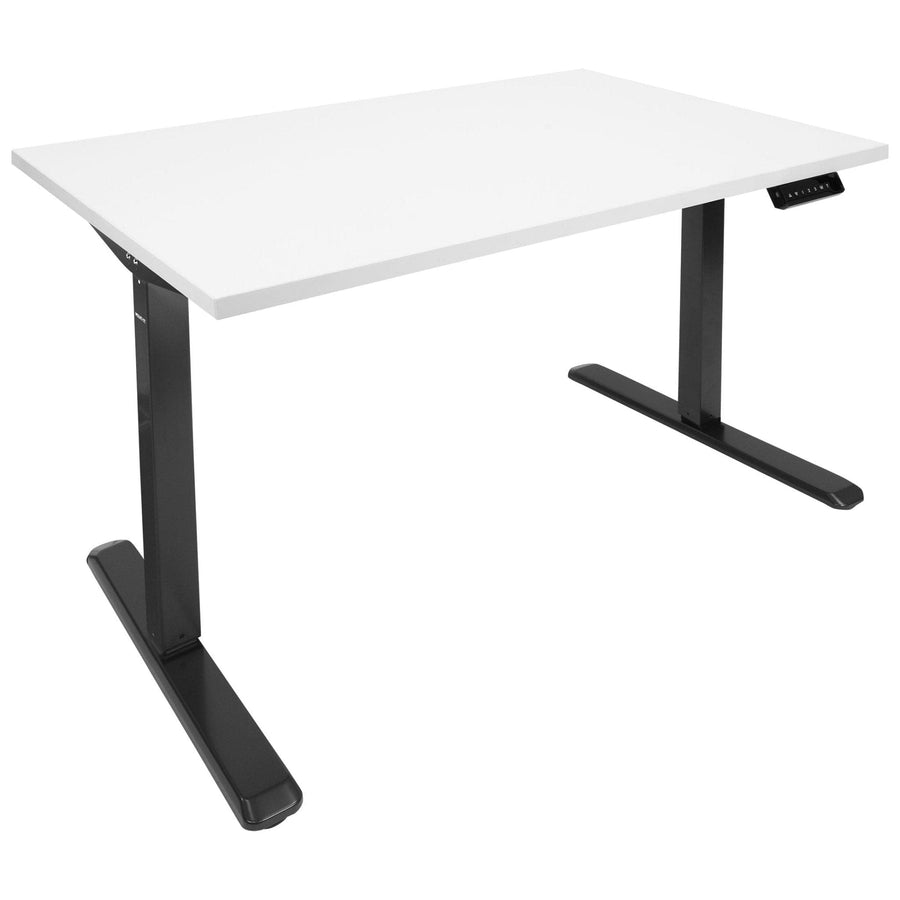 Electric Sit-Stand Black Desk Frame with White Tabletop - Mount-It!