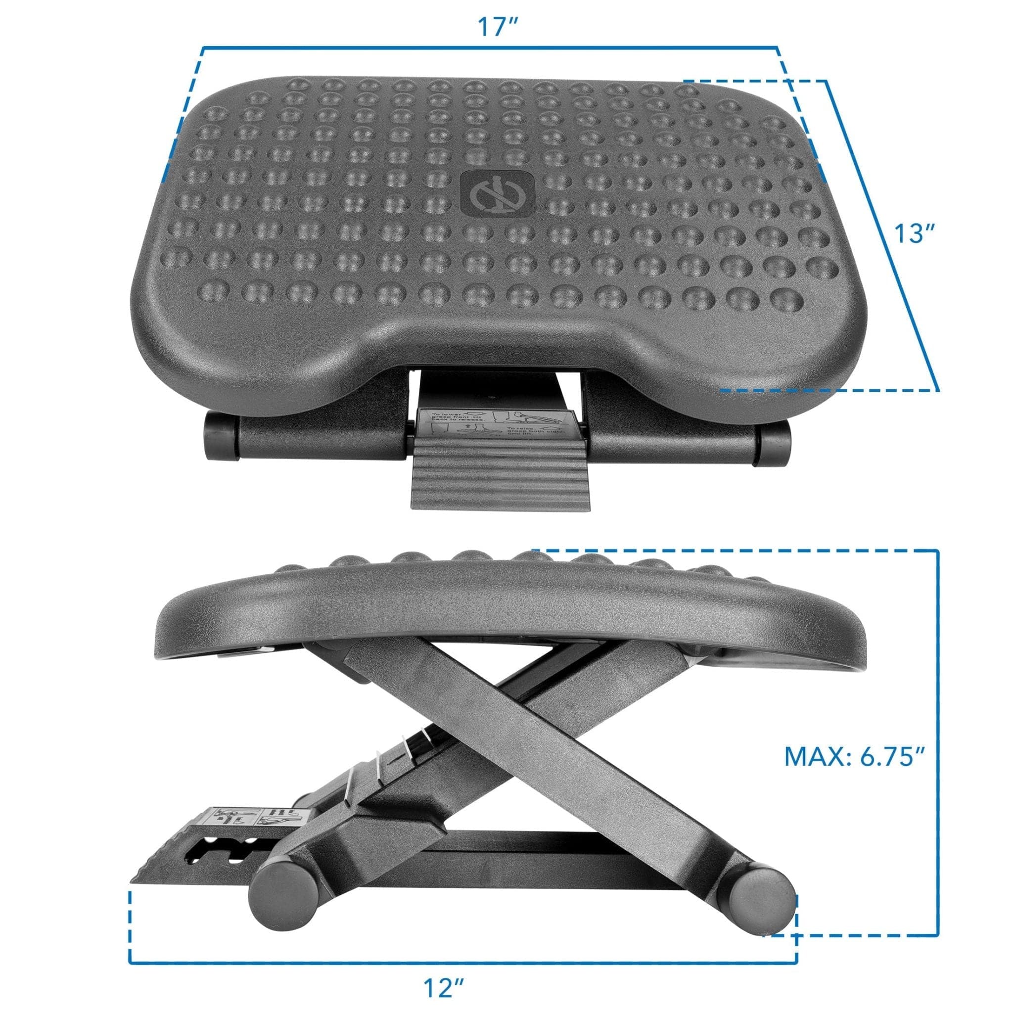Ergonomic Footrest - Adjustable Height & Angle - Mount-It!