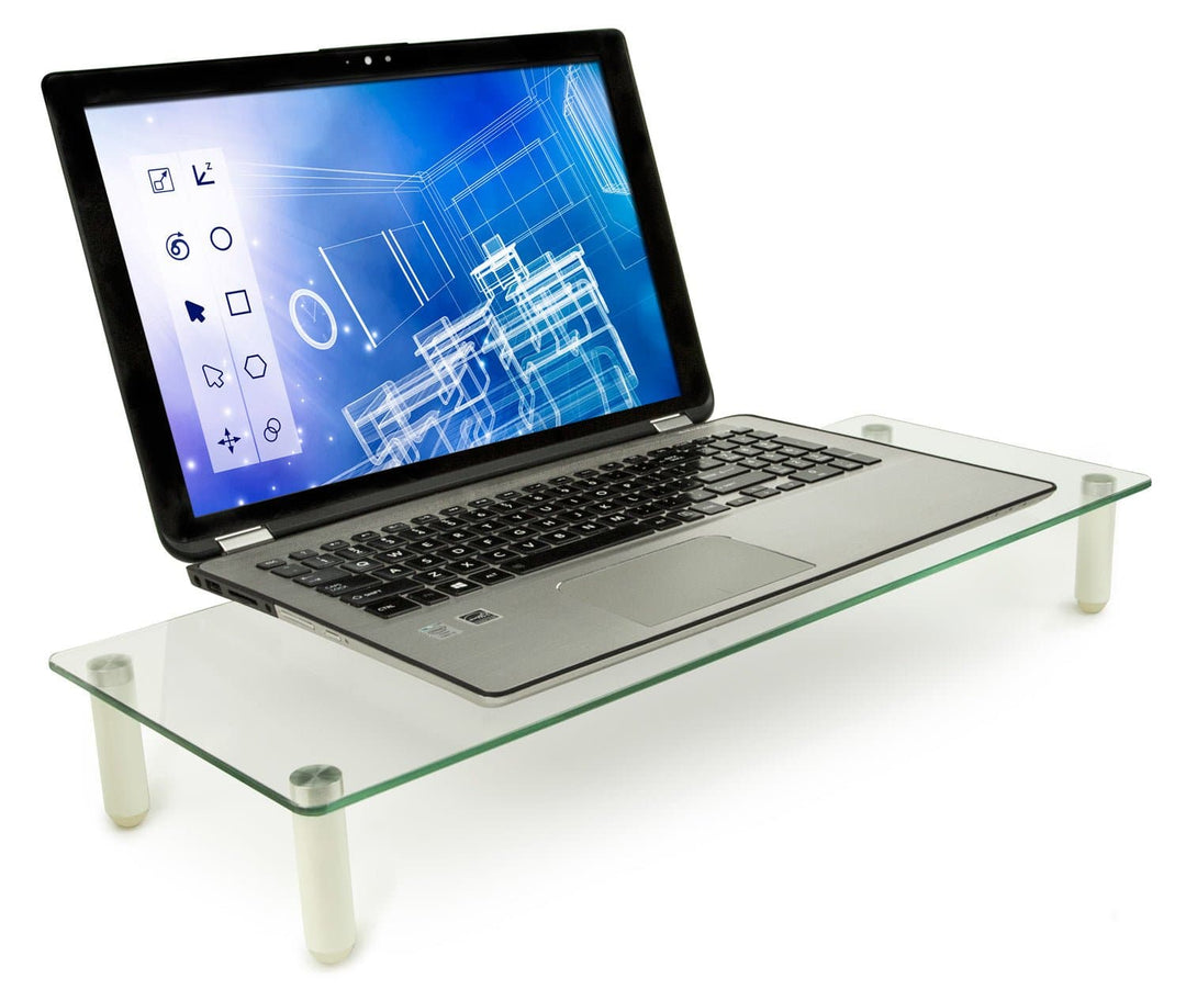 Ergonomic Glass Monitor & Laptop Desk Riser - Mount-It!