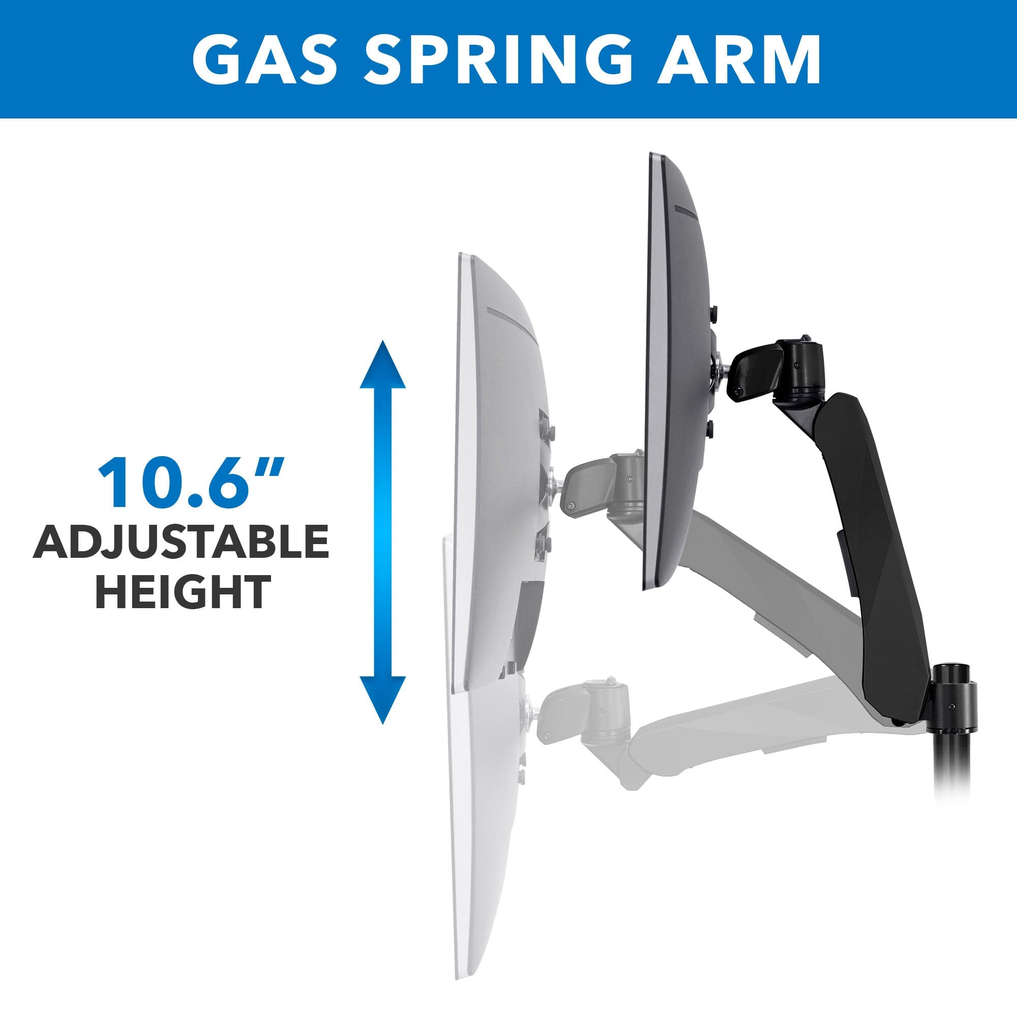 Extra-Tall Dual Spring Arm Adjustable Monitor Desk Mount - Mount-It!