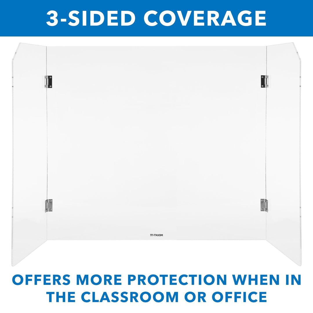 Foldable Countertop Protective Sneeze Guard | 27.5" W | 19.7" L - Mount-It!