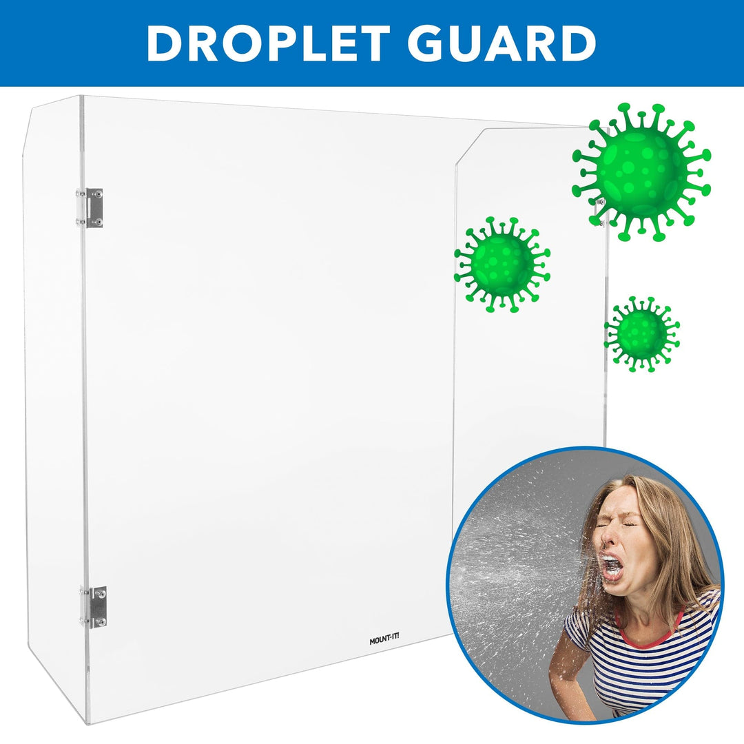 Foldable Countertop Protective Sneeze Guard | 27.5" W | 9.8" L - Mount-It!