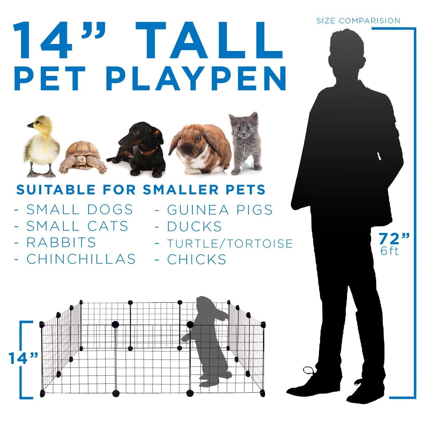 Foldable Pet Playpen for Small Animals - Mount-It!