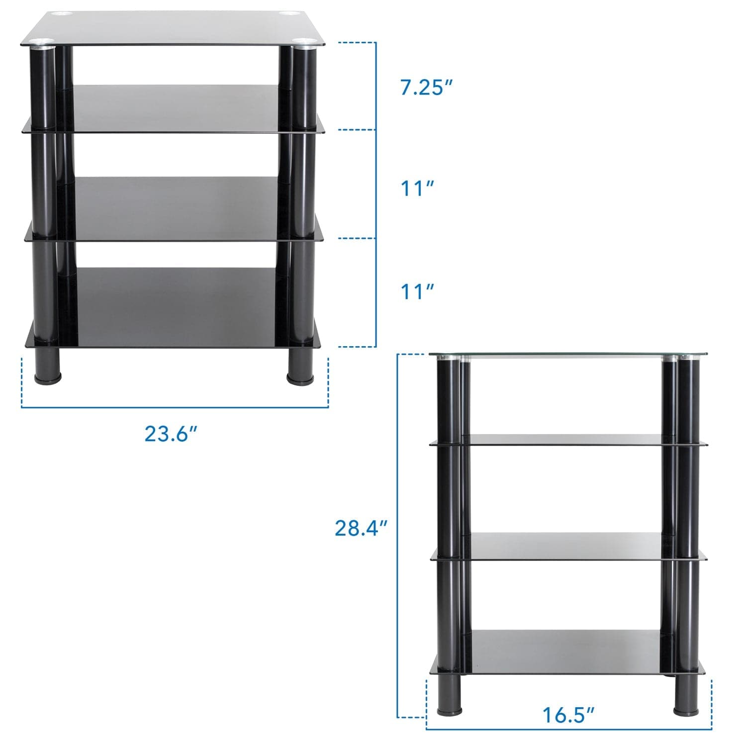Four-Tiered Glass A/V Media Stand - Mount-It!
