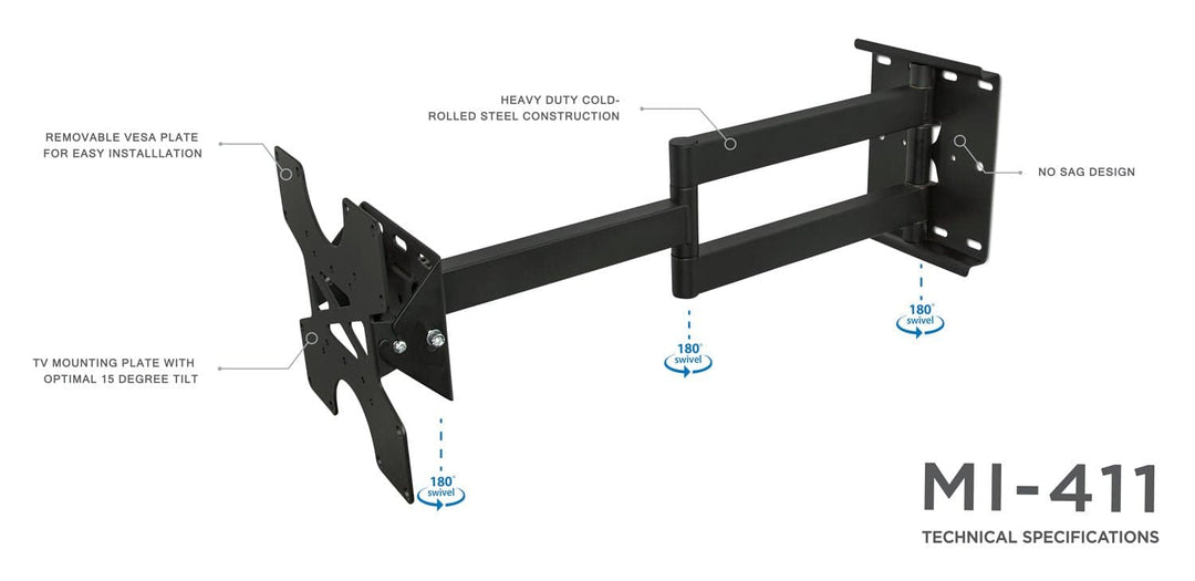 Full Motion Articulating TV/Monitor Mount - Mount-It!