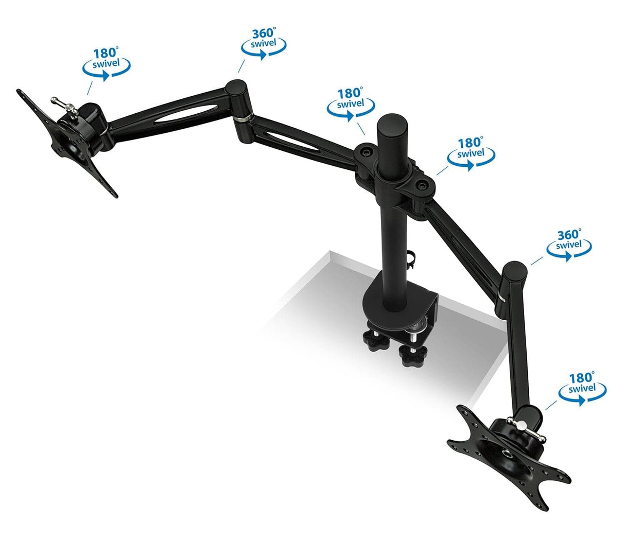 Full Motion Dual Monitor Desk Mount - Mount-It!