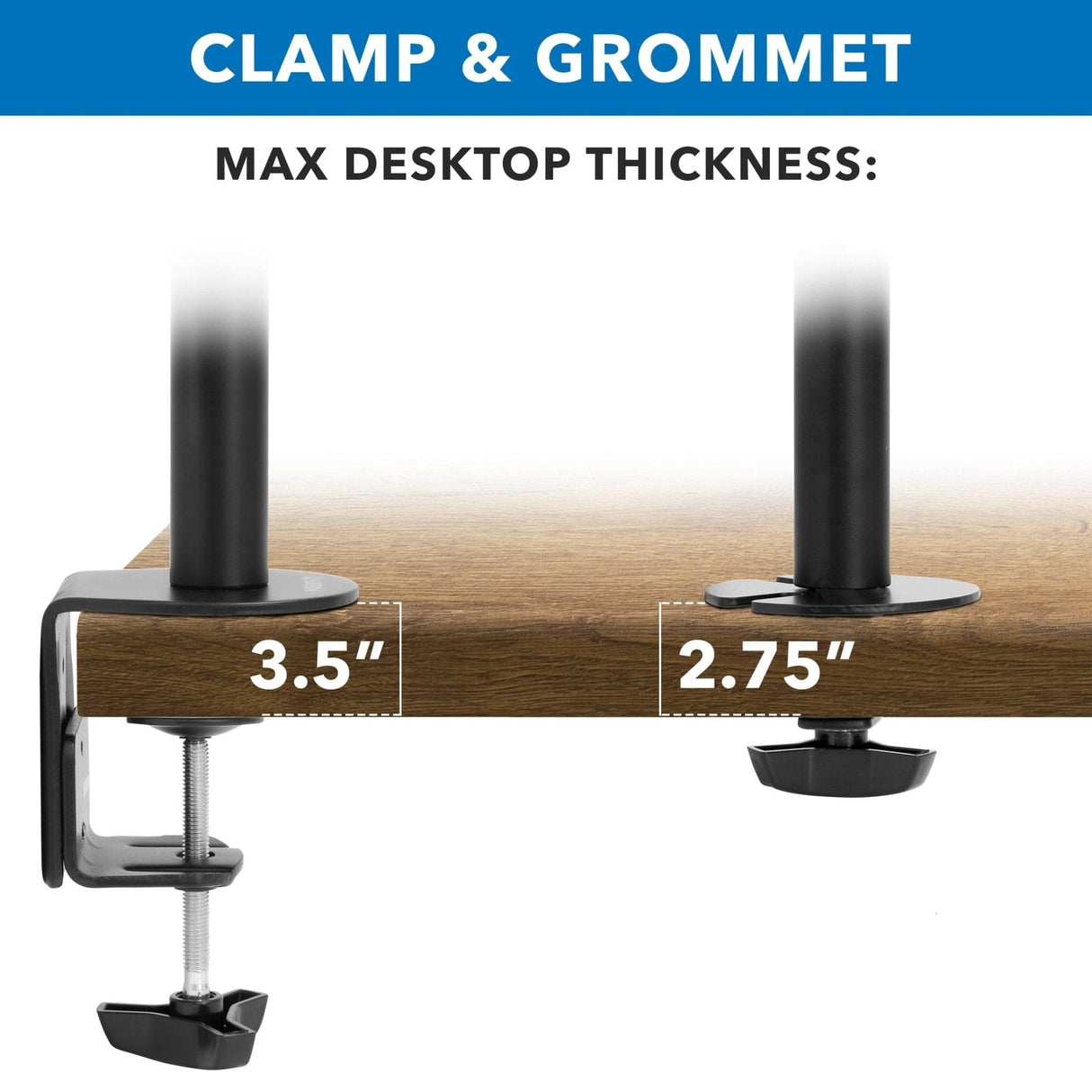 Full Motion Dual Monitor Desk Mount - Mount-It!