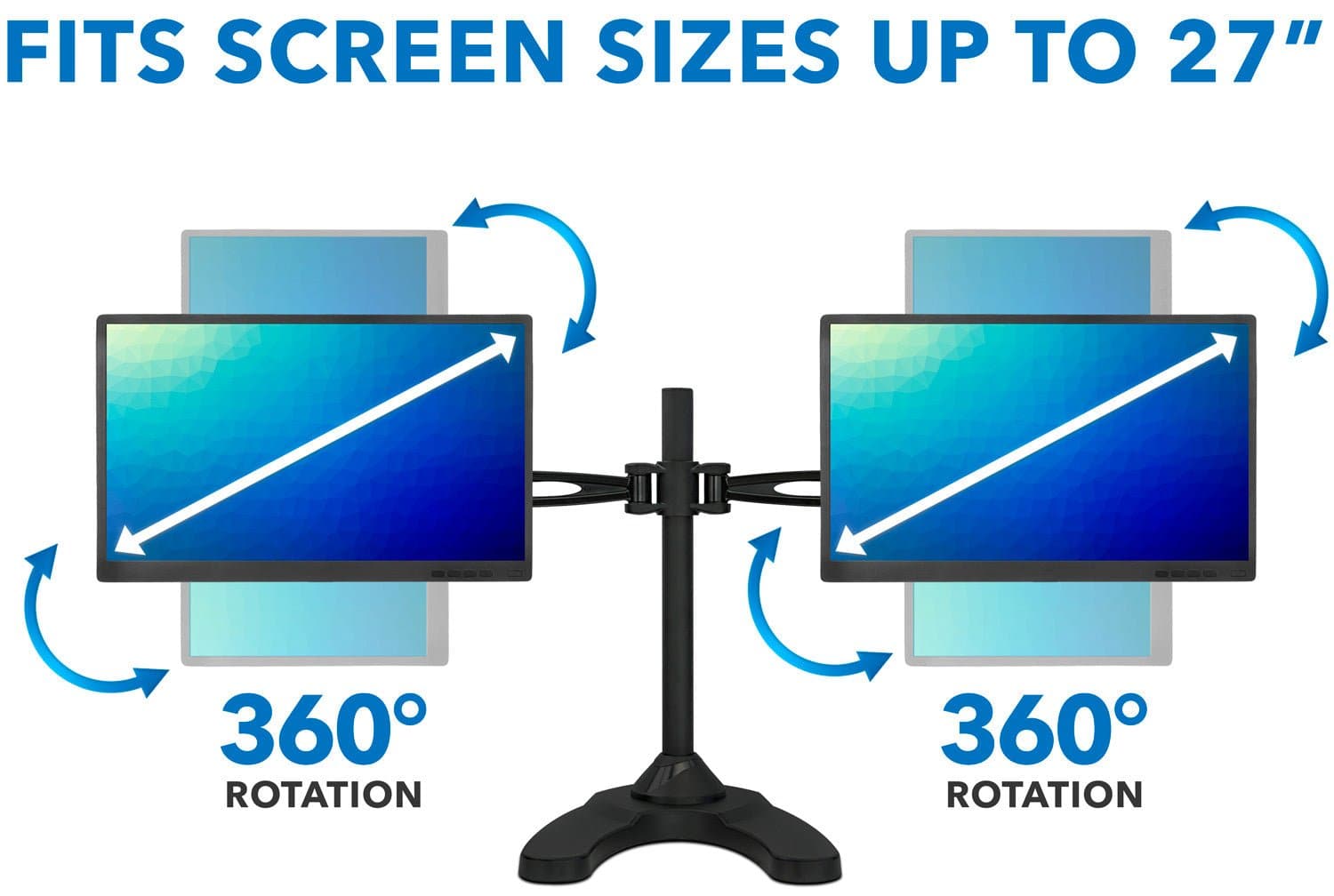 Full Motion Dual Monitor Desk Stand - Mount-It!