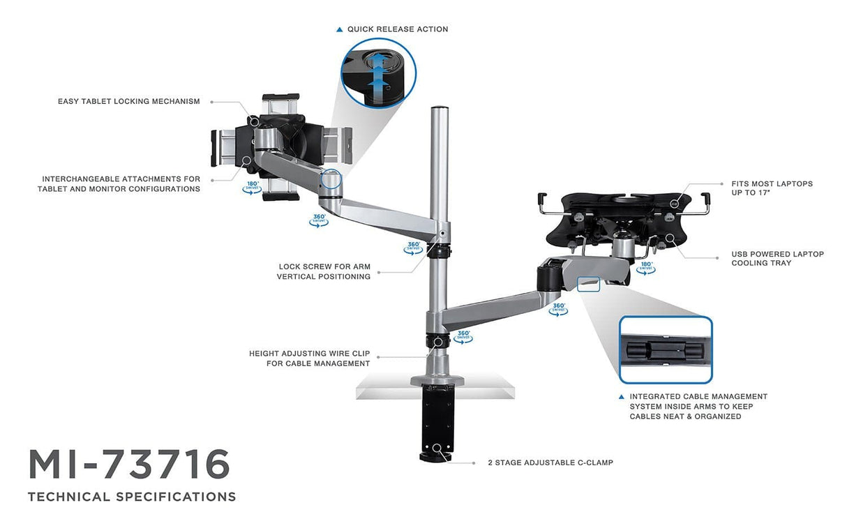 Full Motion Laptop and Tablet Desk Mount - Mount-It!